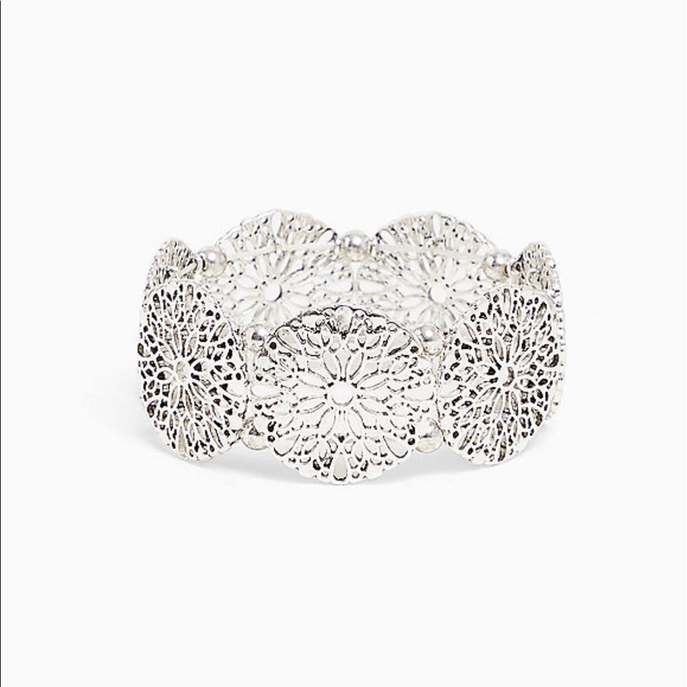 Nwt Torrid Silver Tone Filigree Bracelet Earrings - Picture 4 of 6